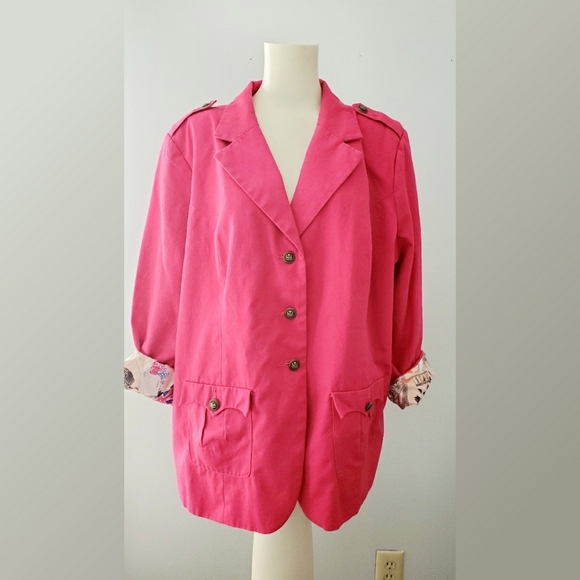 Twiggy 100% Cotton Fushia Blazer - Picture 1 of 9